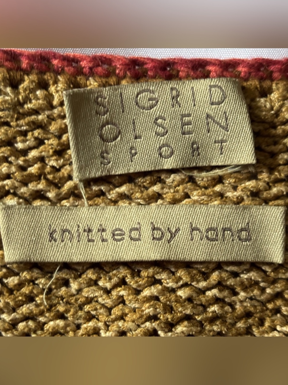 Sigrid Olsen Sport Sz M Vintage Women's Hand Knitted Cottagecore Silk Cardigan - Picture 6 of 10